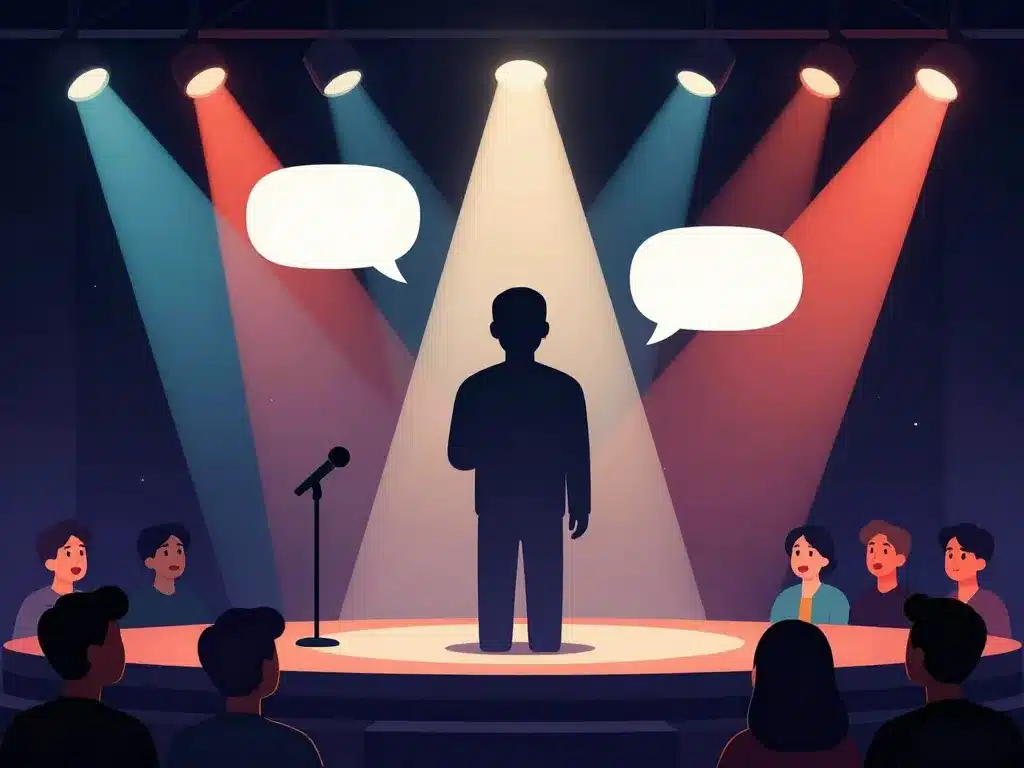 charla carter médias réactions public silhouette expressive