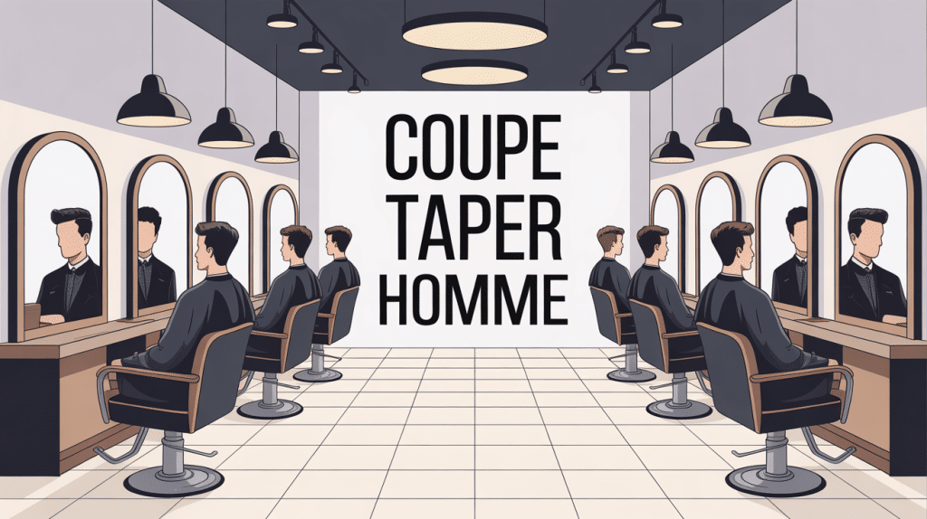 Illustration coupe taper homme salon moderne