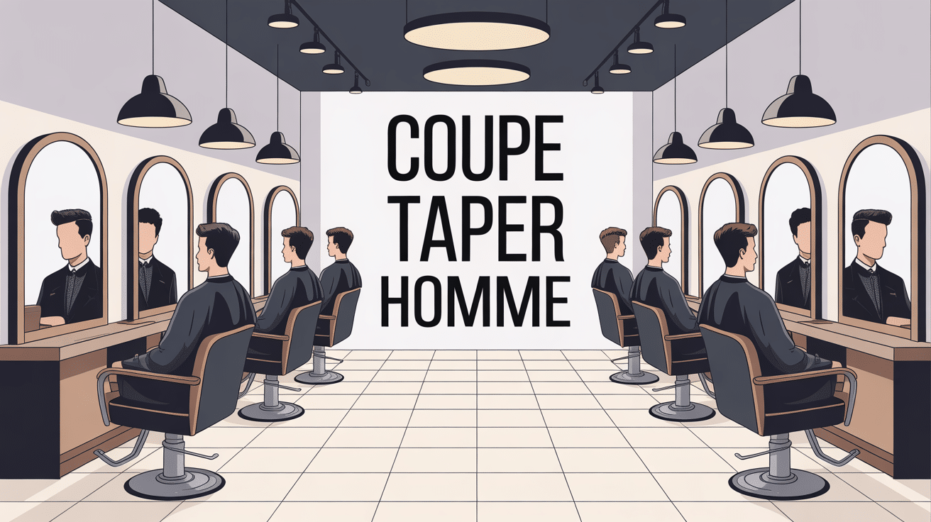 Illustration coupe taper homme salon moderne