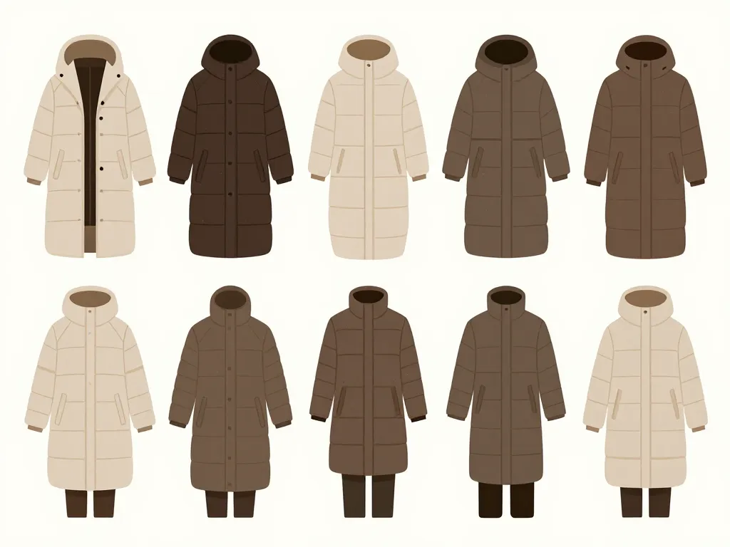 Différentes doudounes longues avec options coupes et isolation
