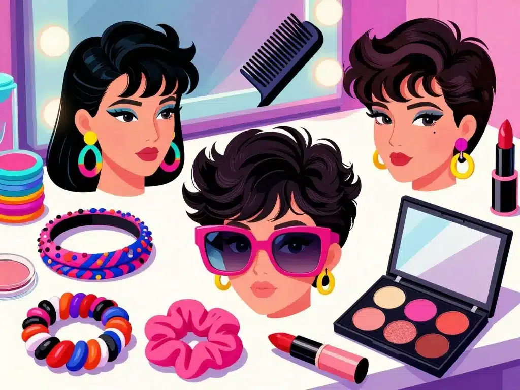 Accessoires cheveux maquillage déguisement année 80