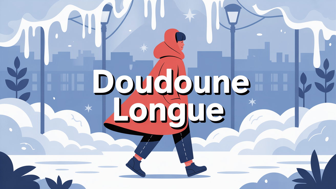 Personne protégée par une doudoune longue en hiver en ville