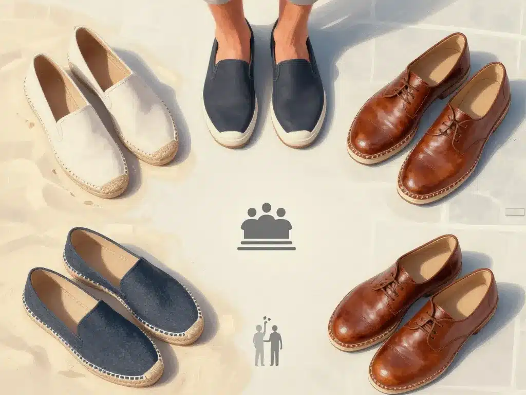 espadrille homme différentes matières