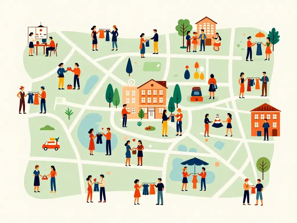 meilleurs quartiers friperie lyon illustration map