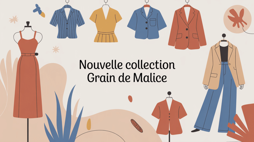 Illustration grain de malice nouvelle collection mode femme