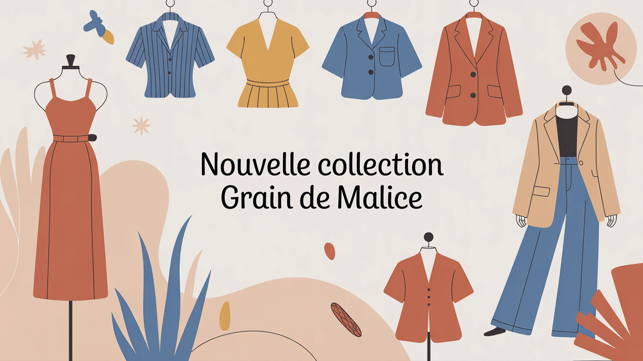 Illustration grain de malice nouvelle collection mode femme