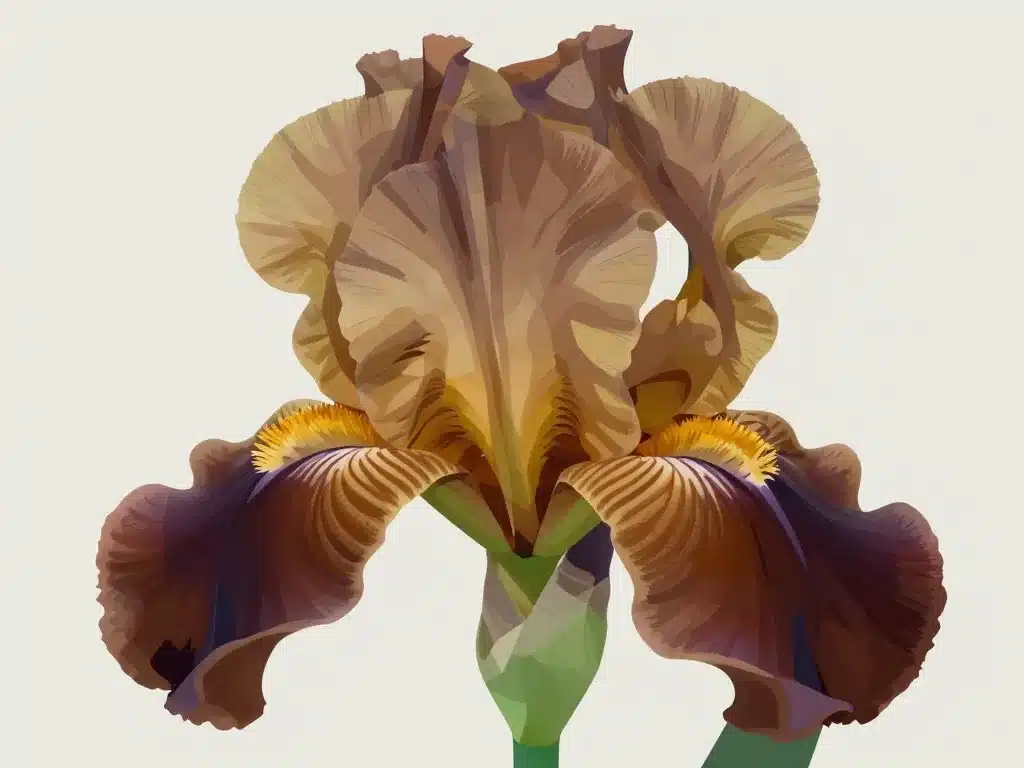 diagramme stylisé iris hazel zones marron vert or