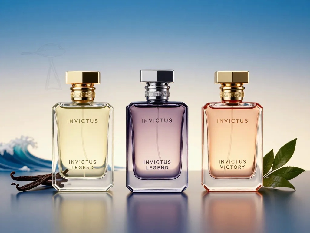 Comparatif versions Invictus parfum legend victory scene