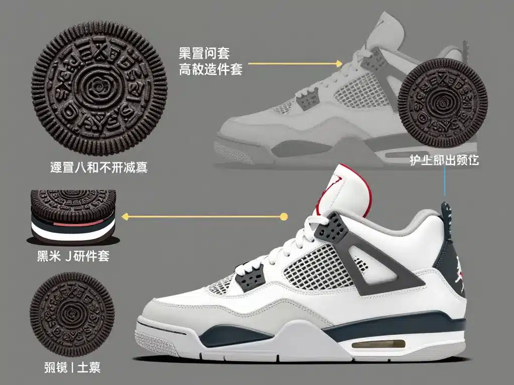 Vérifier authenticité jordan 4 oreo détails design