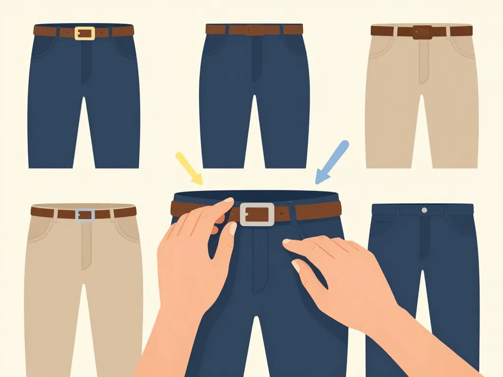 Astuces visuelles pour ajuster un pantalon qui descend avec accessoires