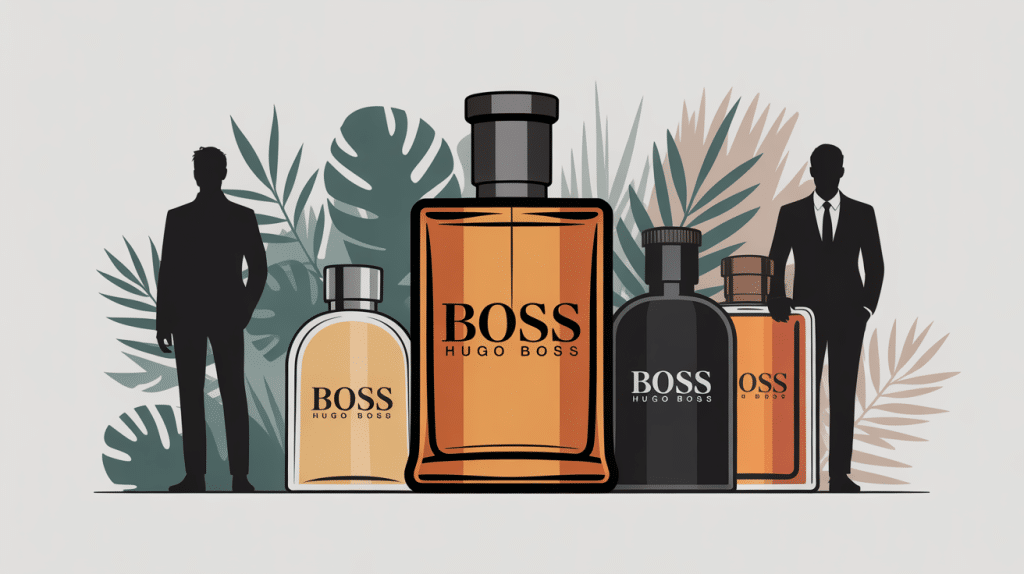 illustration univers parfum hugo boss homme