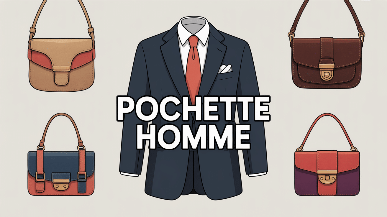 Illustration pochette homme soie cuir lin costume
