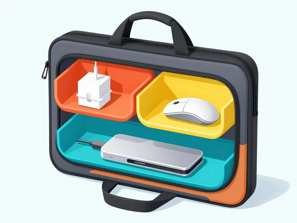 Organisation interne ergonomique de pochette ordinateur