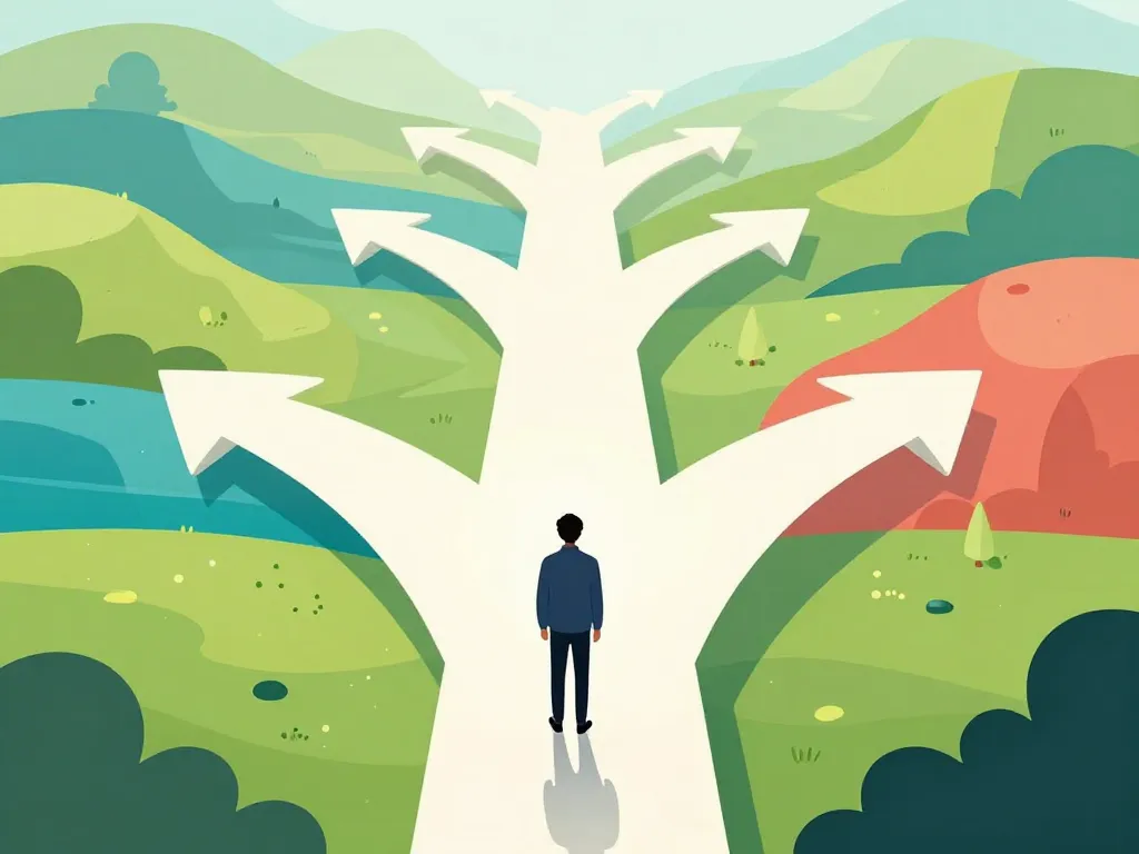 Personne croisée chemins ambitions taper haut