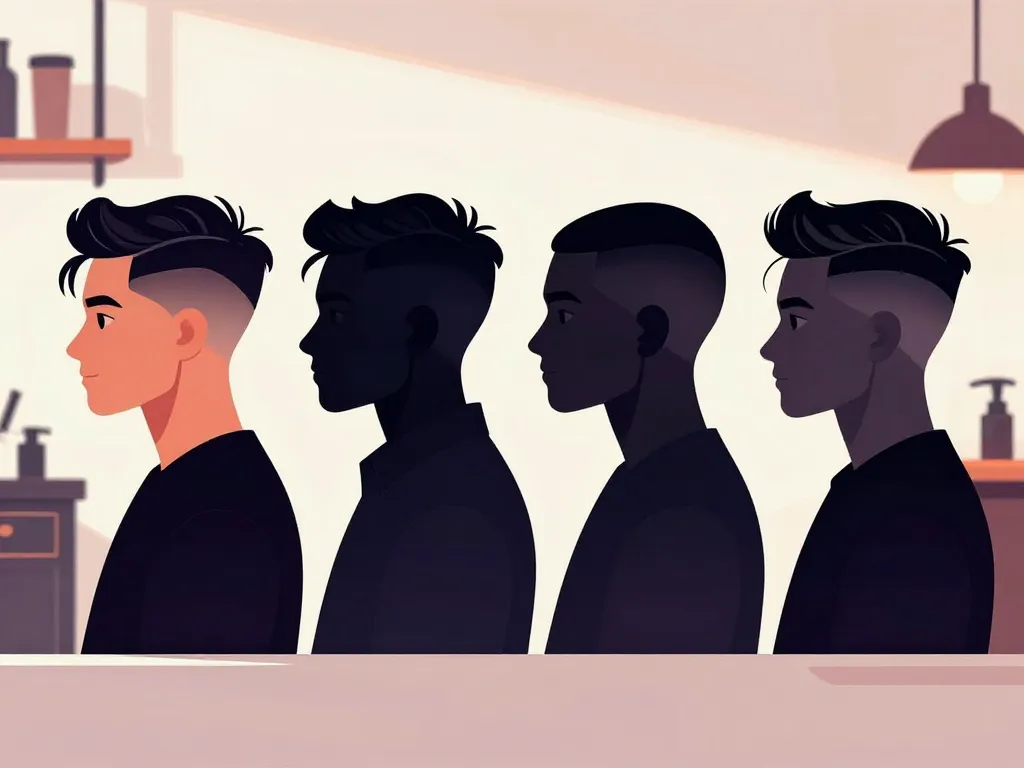 Différents styles tendance coupe homme court en illustration