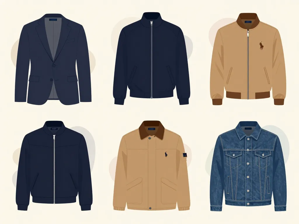 Différents styles de veste Ralph Lauren homme en illustration