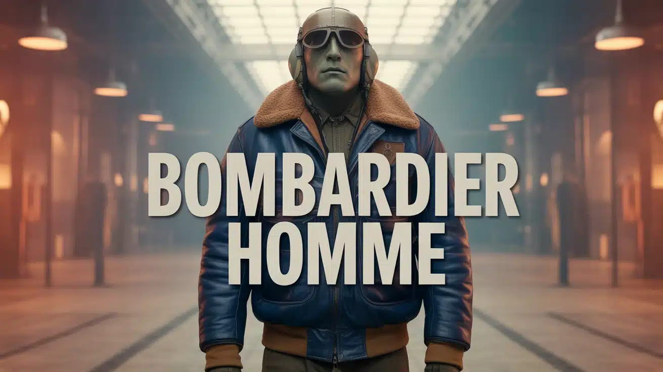 blouson bombardier homme en peau lainée vintage