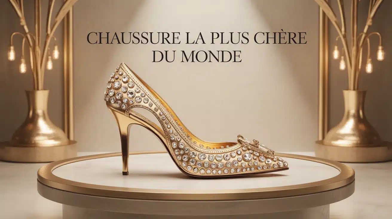 Illustration chaussure la plus chère du monde en diamants et or