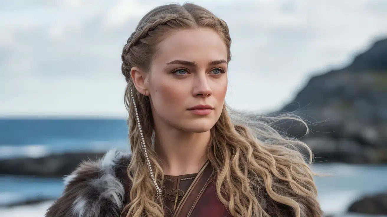 Femme viking coiffure tresses guerrières nordiques