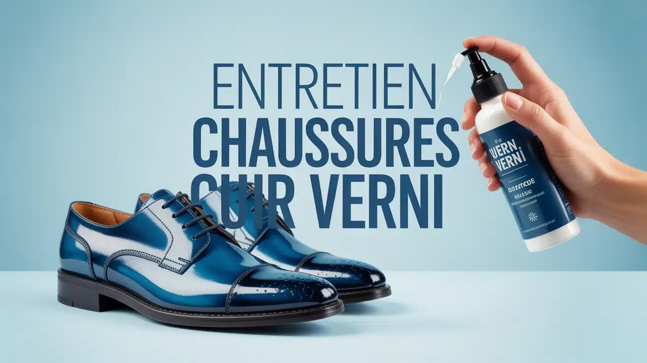 Chaussures cuir verni brillantes avec soin appliqué