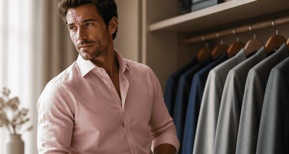 chemise rose pour homme devant costumes