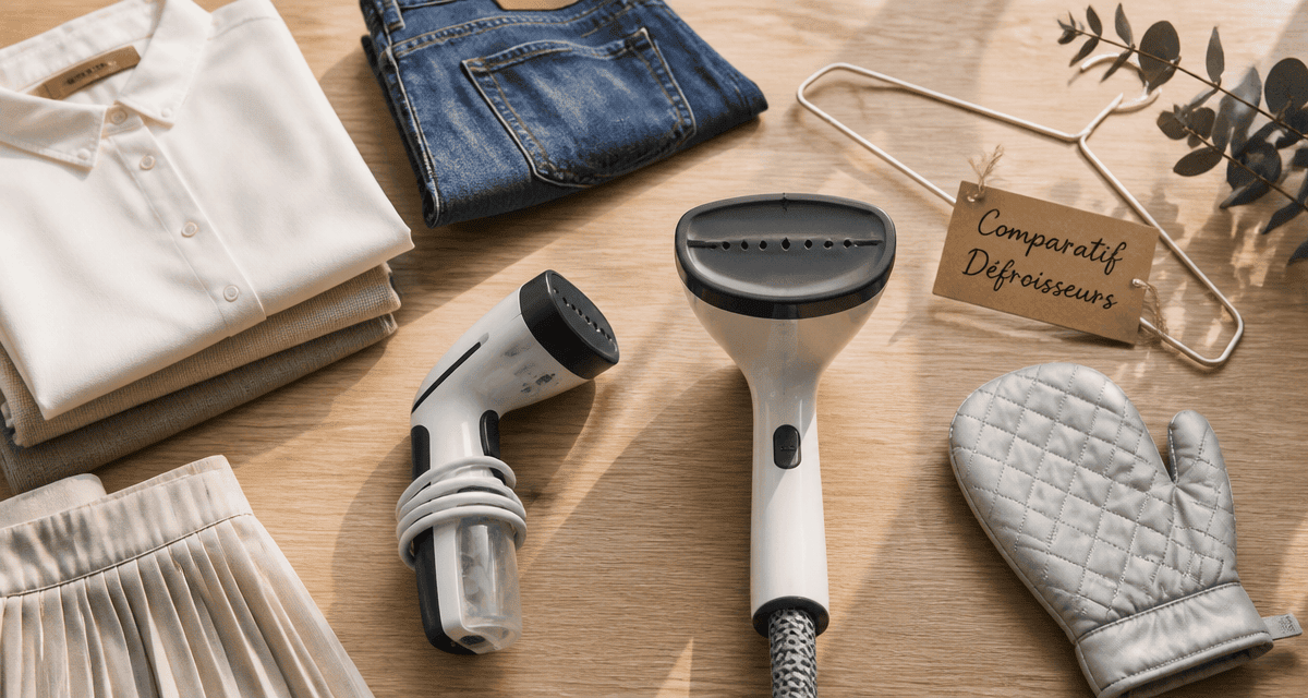comparatif défroisseur vapeur portatif et vertical sur table