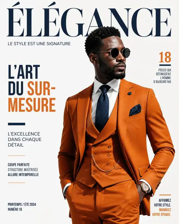 Dandysme noir : portrait d'un homme en costume élégant et structuré incarnant le style dandy contemporain.