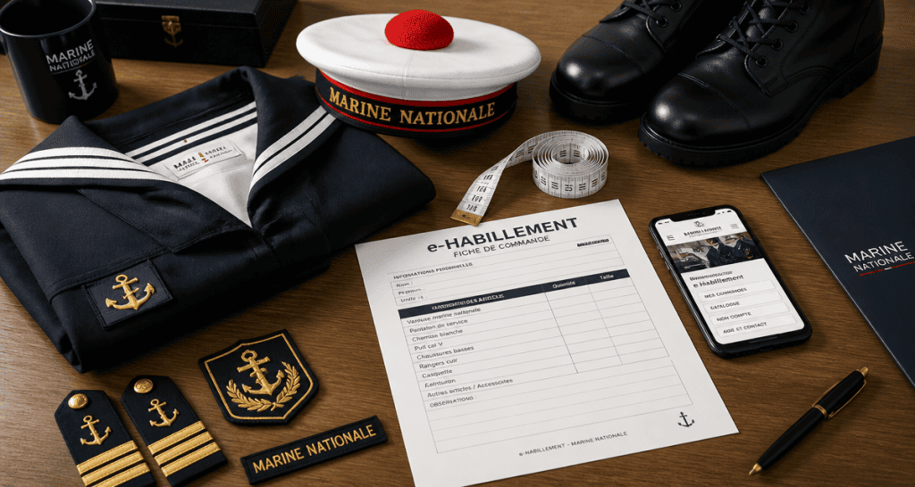 Habillement marine, uniforme et dotation sur bureau