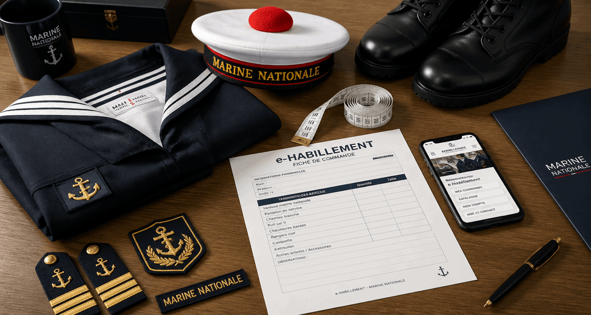 Habillement marine, uniforme et dotation sur bureau