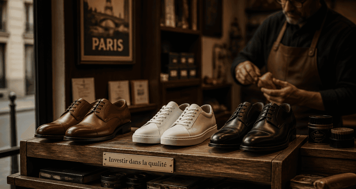 marque de chaussure haut de gamme présentoir boutique