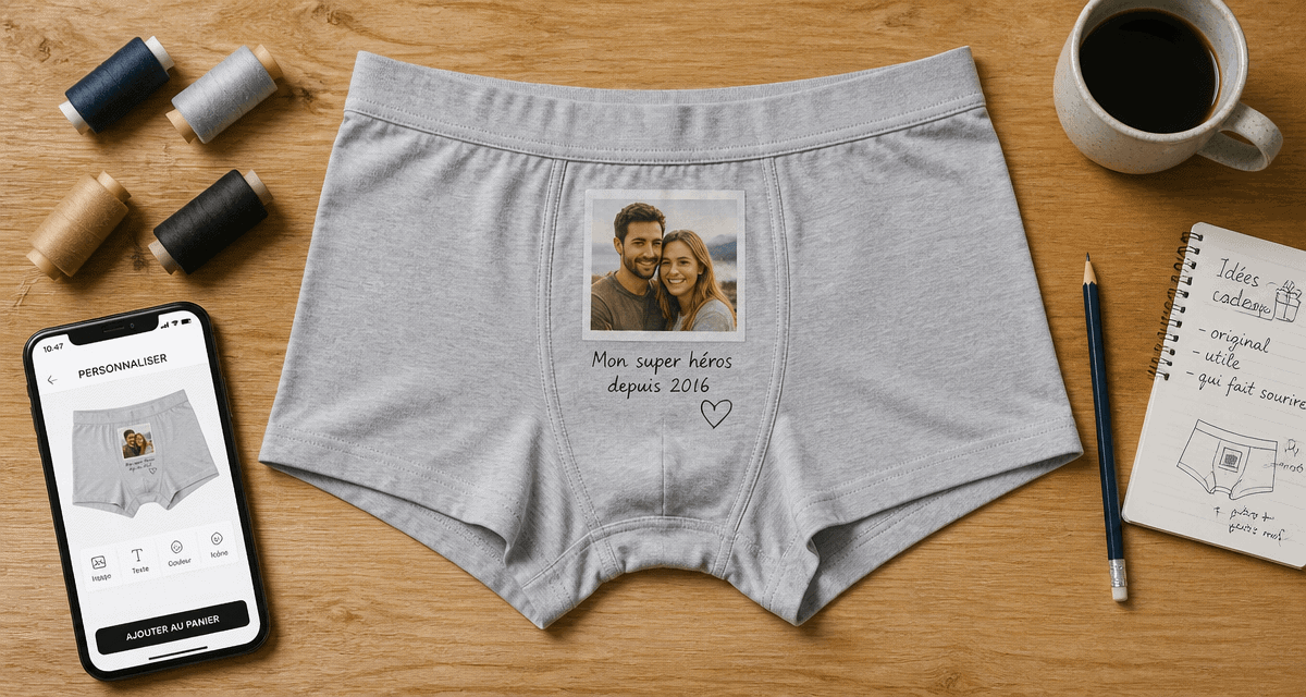 personnaliser calecon avec photo et message