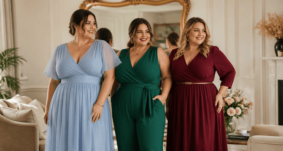 Robes habillées pour mariage grandes tailles portées par femmes rondes