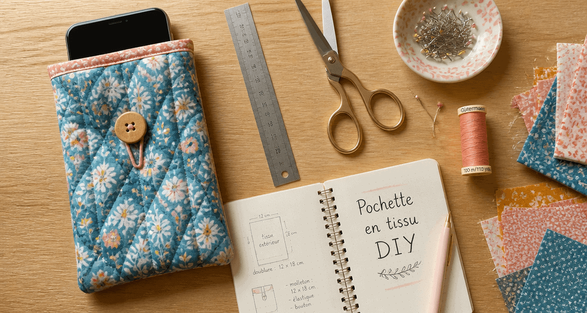 tuto pochette en tissu pour téléphone portable matériel et réalisation