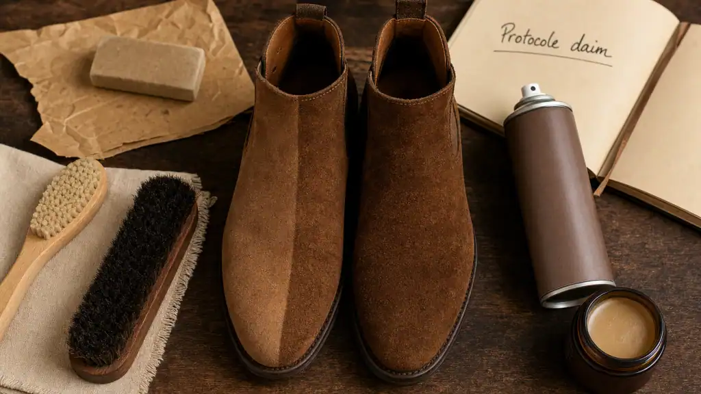 Chaussures en daim : comment les nettoyer et les protéger durablement