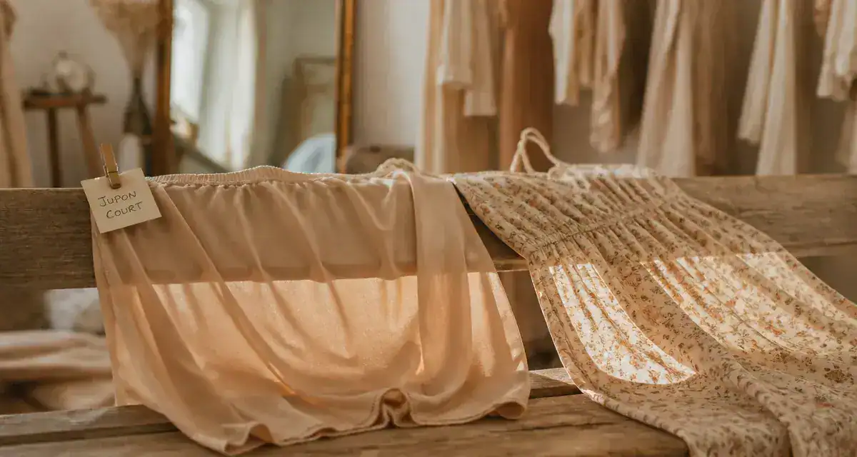 Jupon sous robe courte : tissu nude sans transparence