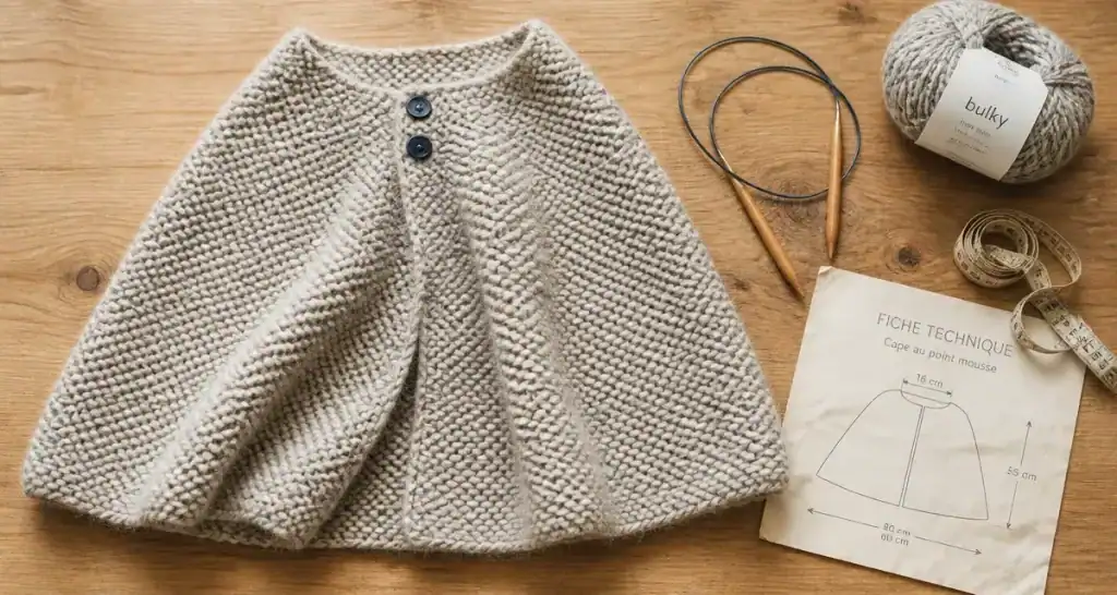 Tricoter une cape facile : 3 points simples et les bons réglages d’aiguilles