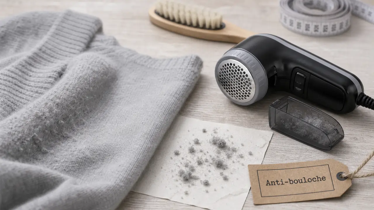 Meilleur rasoir anti bouloche : rasoir électrique sur pull en laine
