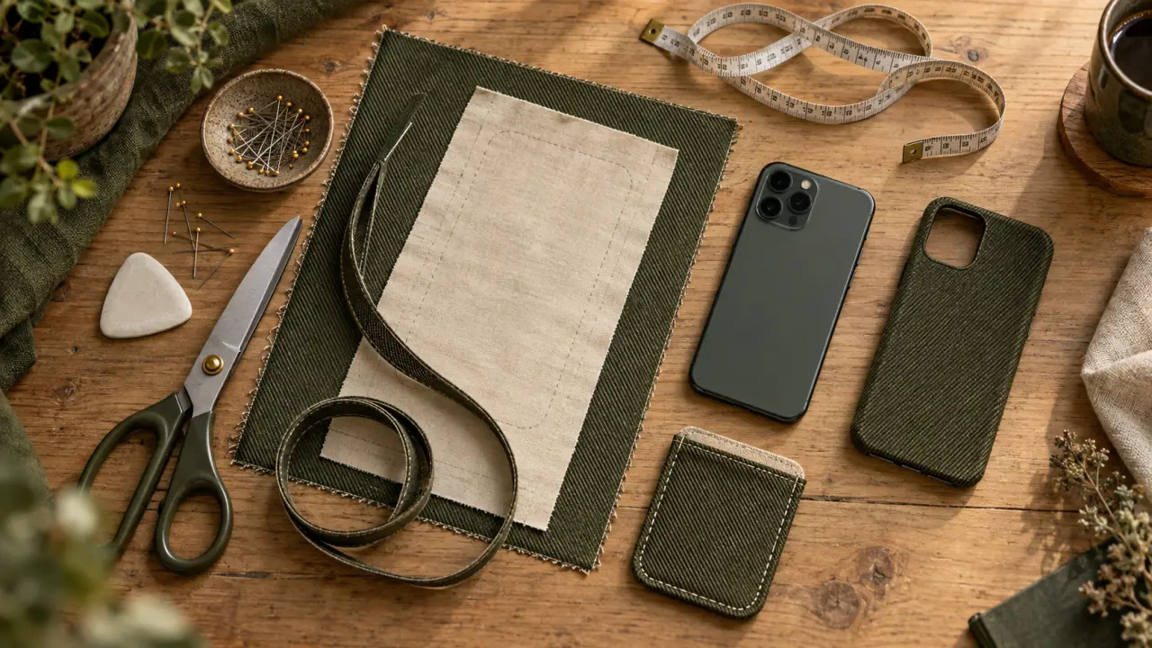 tuto pochette en tissu pour téléphone portable, doublée, sans effet ballon